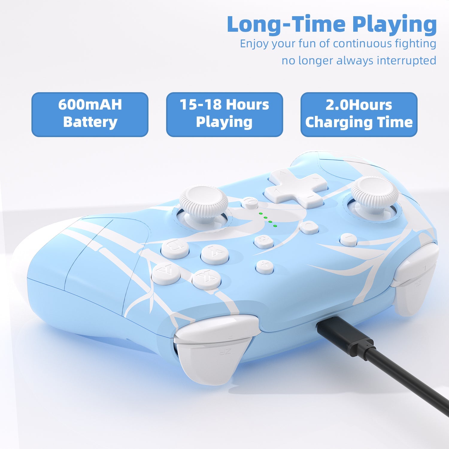 Mytrix Blue Bamboo Wireless Switch Pro Controller For Nintendo Switch Mytrix Blue Bamboo Wireless Switch Pro Controller For Nintendo Switch